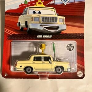 Disney Pixar Yellow Toy Taxi Car with Accessories